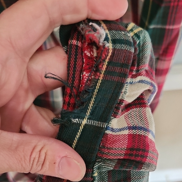 Ashley Taylor Vintage 90s Christmas Photos Country Red and Green Plaid PJs Sz L - Picture 6 of 9